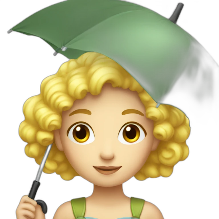 a dreamy girl а with an open umbrella emoji