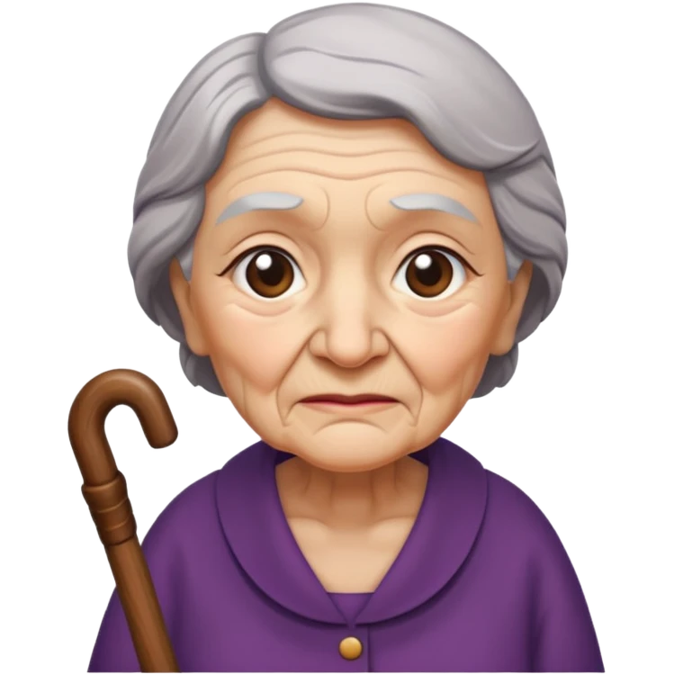 Grandma walking using a cane with a hunchback emoji