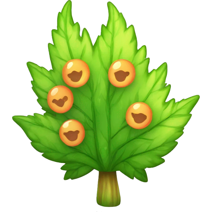  Colorful Shiny Kawaii Leaf-covered Grass Shrub Bush Fakémon full body emoji