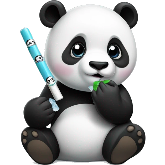 Panda eating ice cigaretts emoji