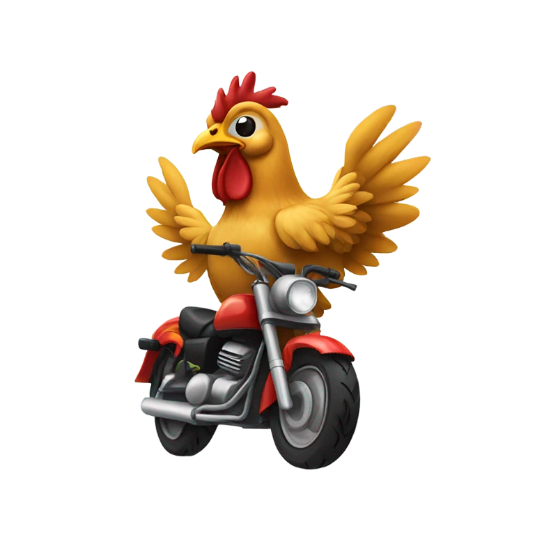 Gallina en moto emoji