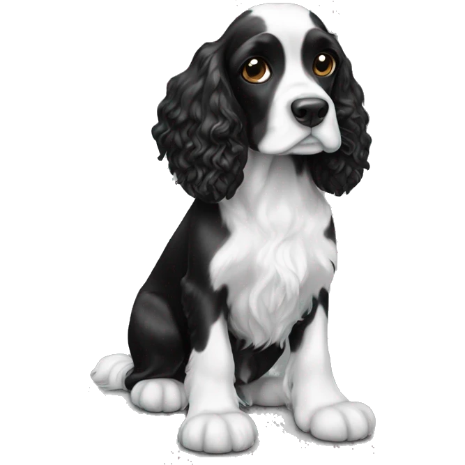 black and white cocker spaniel emoji
