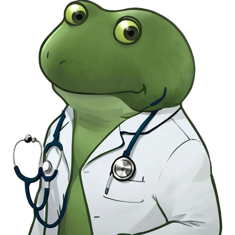 bufo wearing a doctor outfit emoji