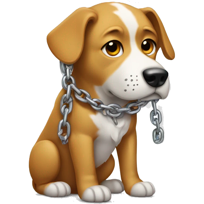 Dog dripped out in chain emoji