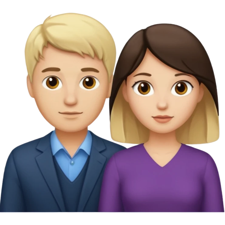 blonde man and brunette woman emoji