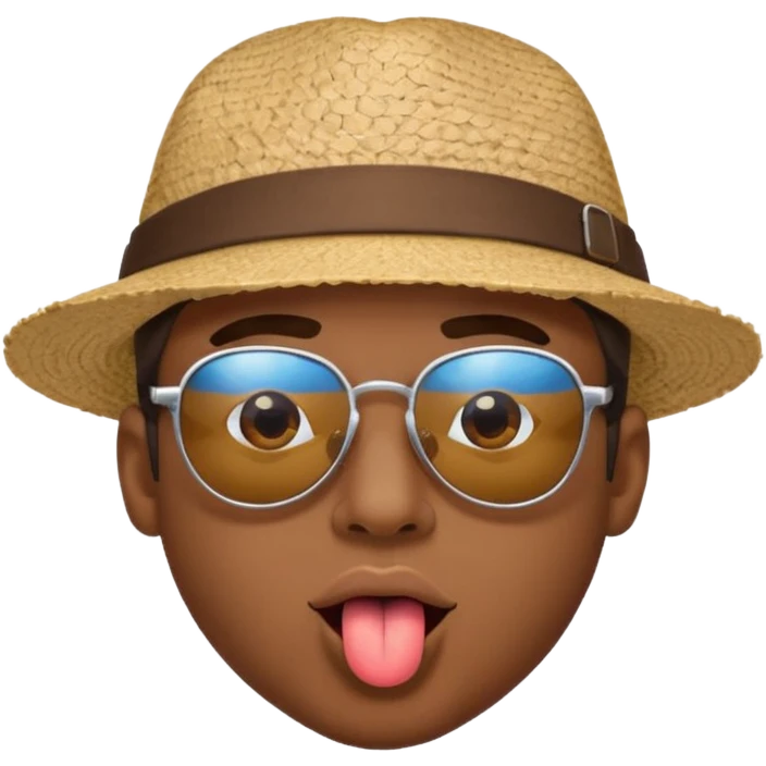 un homme de face qui tire la langue et a les yeux vers le ciel emoji