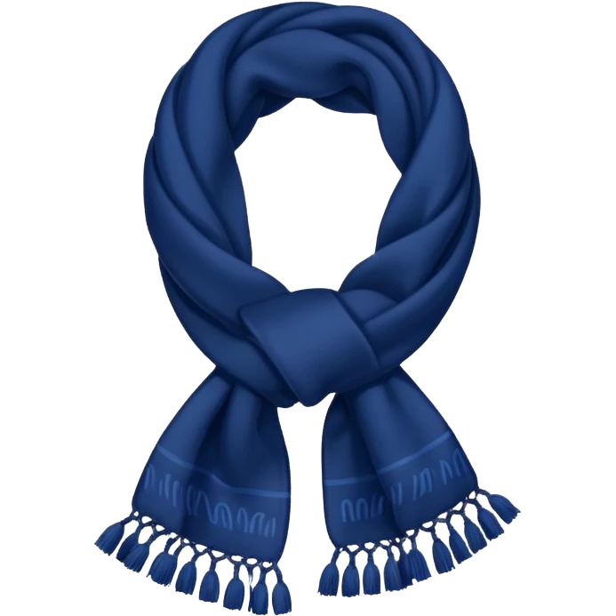 Realistic navy blue winter scarf isolated. emoji