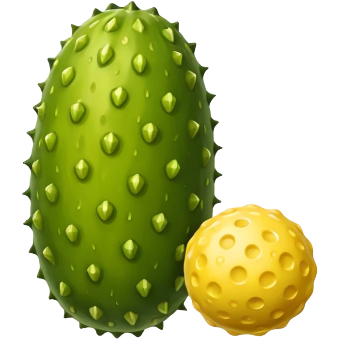 One pickle with two pickleballs emoji