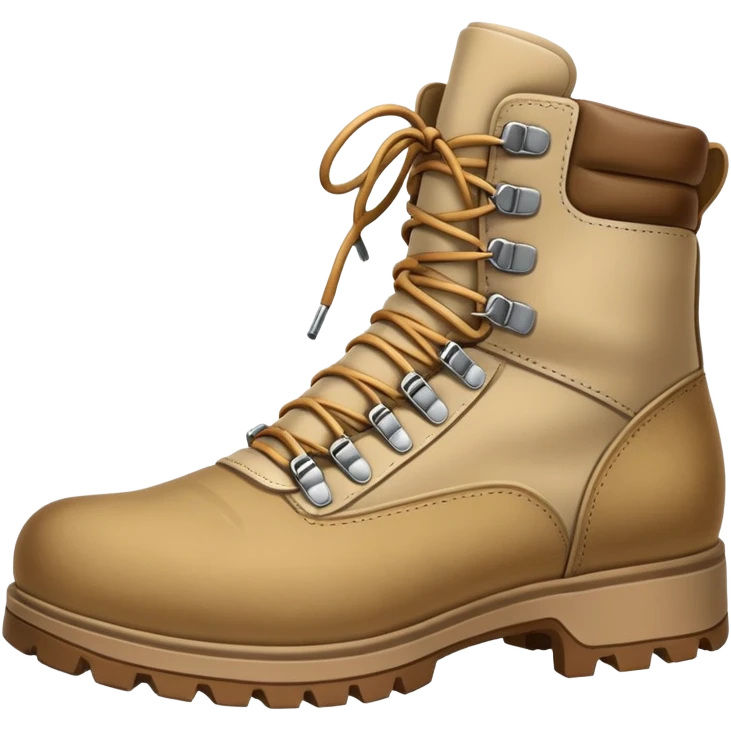 military beige hiking boots emoji