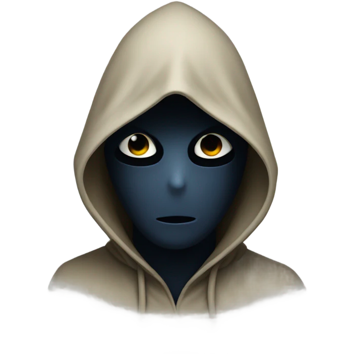 mysterious hooded figure portrait emoji