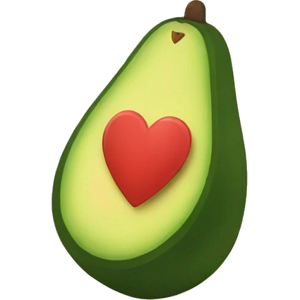Avocado with heart emoji