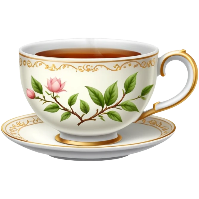 teacup with tea and steam emoji