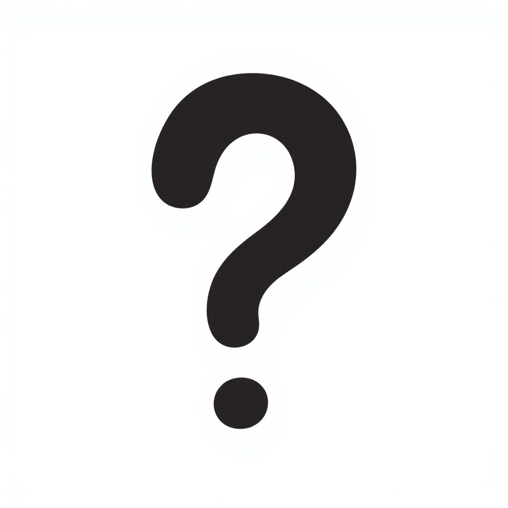 hand-drawn sketchy question mark with artistic flair emoji