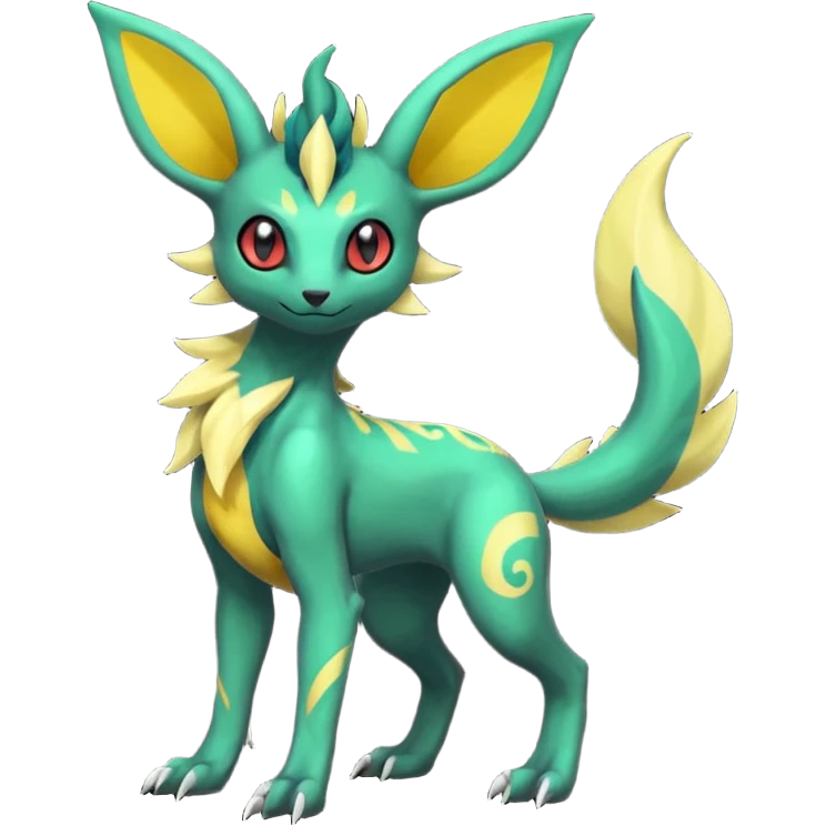 Dark Shiny Edgy Exotic Salandit-Leafeon-Umbreon-Fakémon-hybrid-creature (full body)  emoji