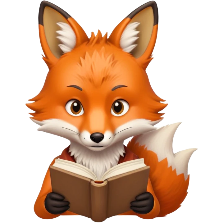 volpe annoiata con libro emoji