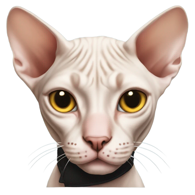Sphynx cat without one eye with a pirate patch emoji