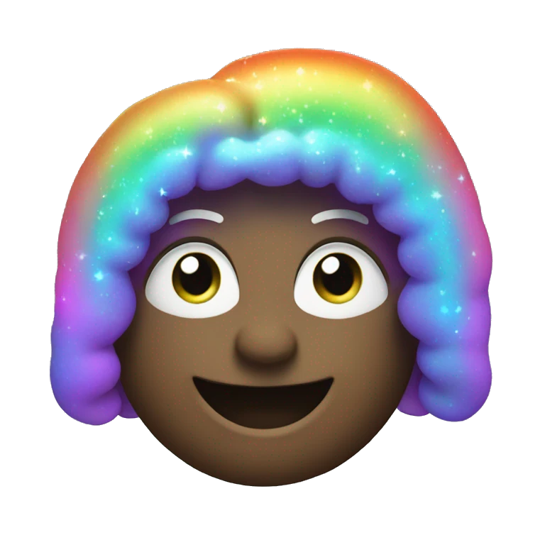 Sparkling neon rainbow  emoji