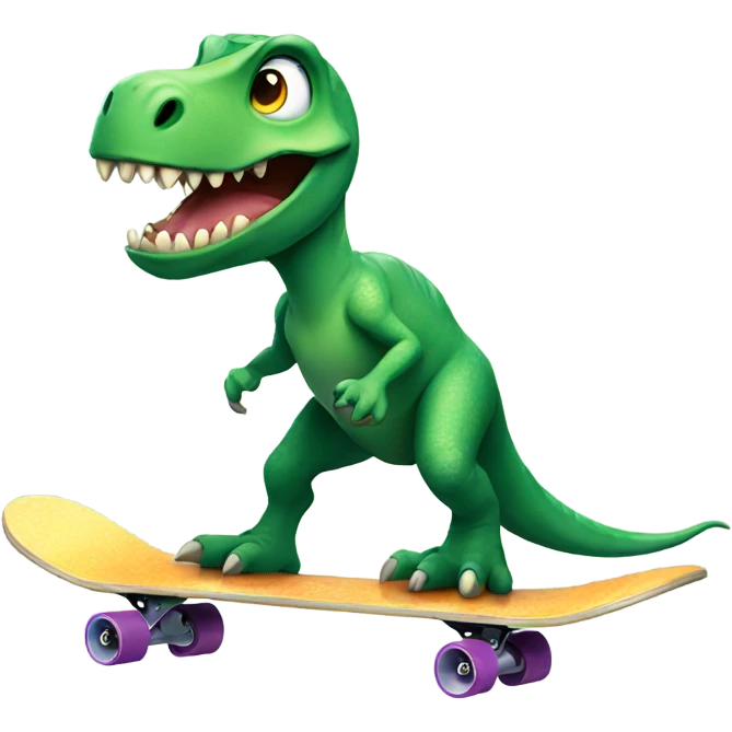 dinosaur on a skateboard emoji