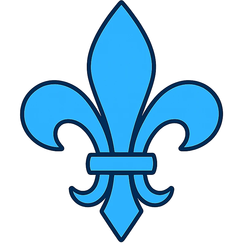 blue fleur-de-lys icon, color outline style, no text emoji