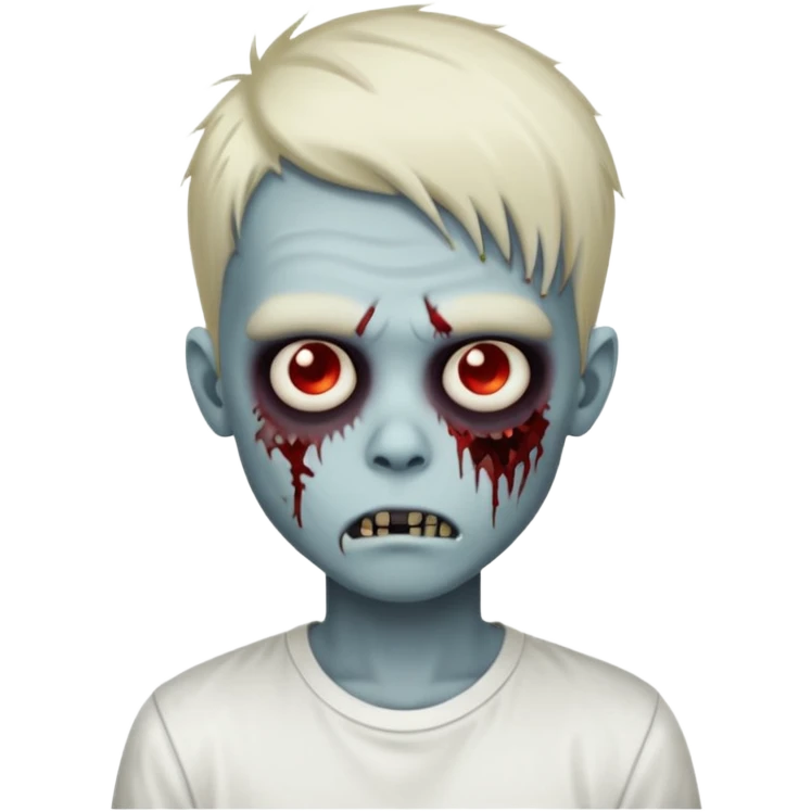 zombie boy with emo hair and white shirt emoji emoji