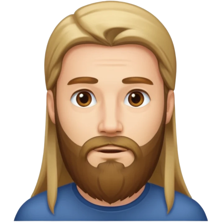 man with long straight hair and beard emoji