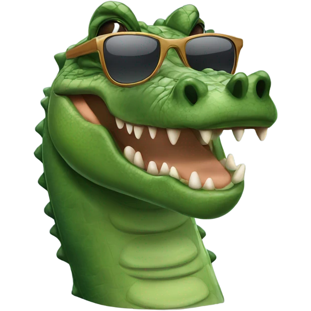 A crocodile wearing sunglasses  emoji