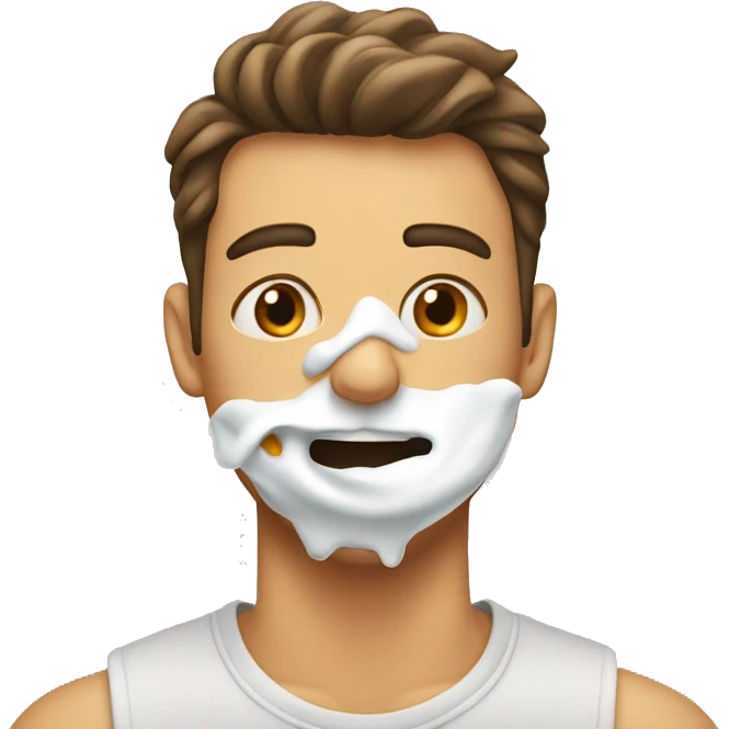 Guy who has yogurt all over his mouth  emoji