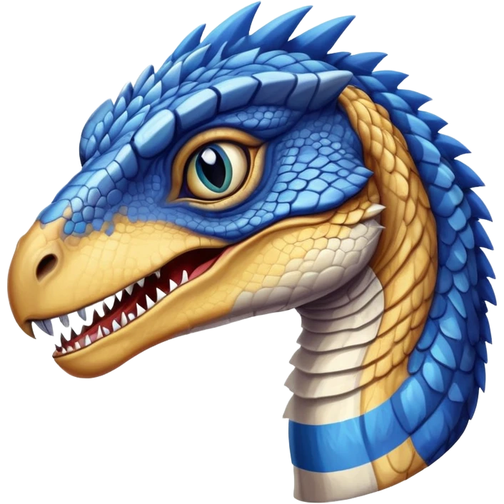 Velociraptor with a blue stripe emoji