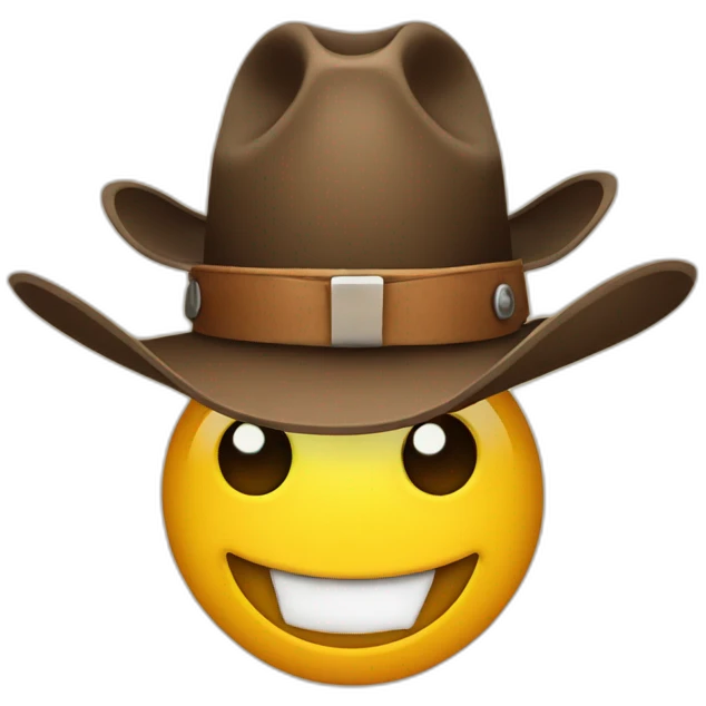 Smiley cowboy face with hat emoji