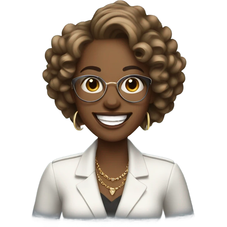 Modern stylish woman laughing emoji emoji