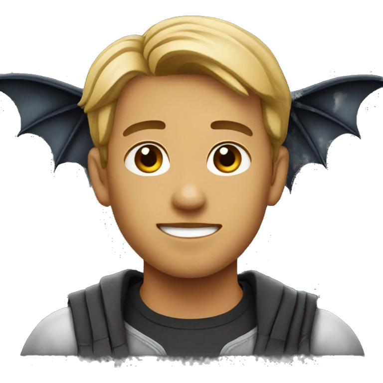Young man with bat wings emoji