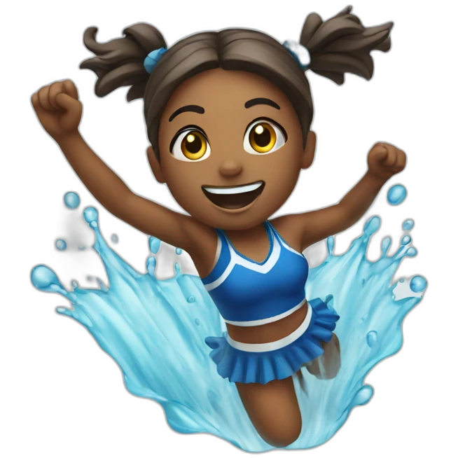 bouncing cheerleader in water emoji