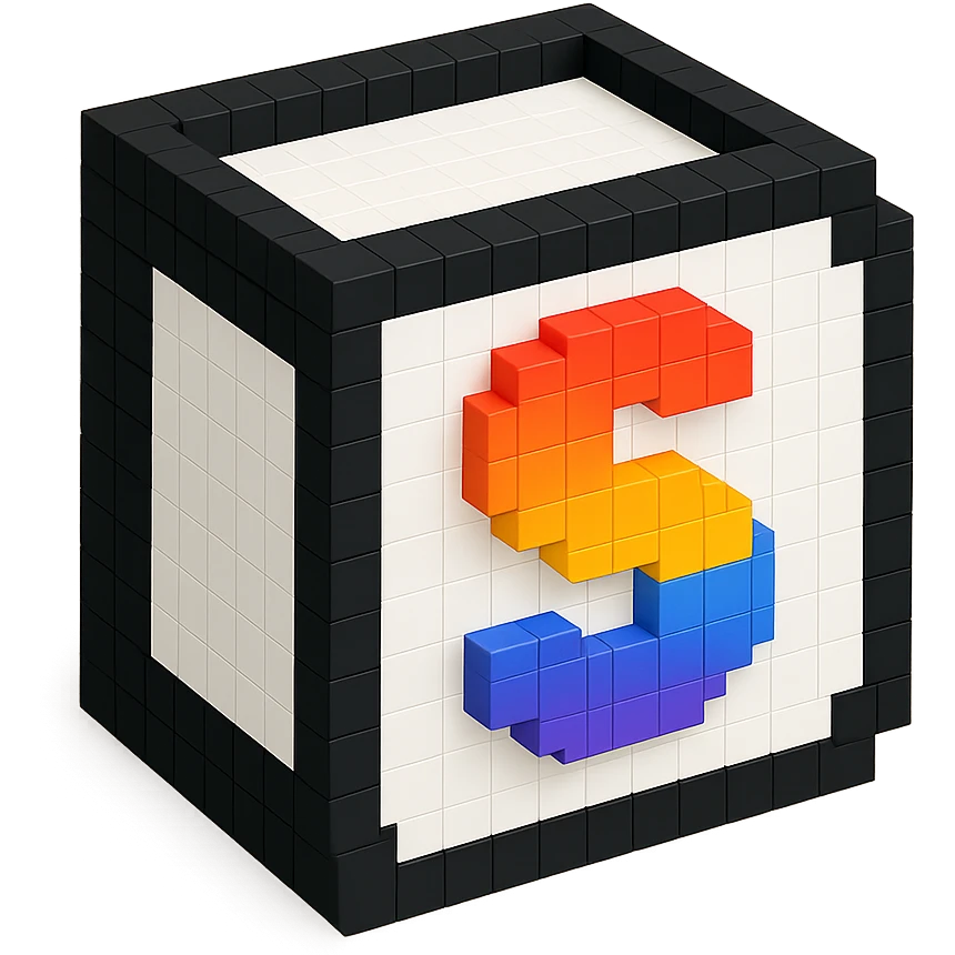generate logo for my ai company that contains "s" letter, take as a reference notion's logo, but dont copy 100%, use notion's colors emoji