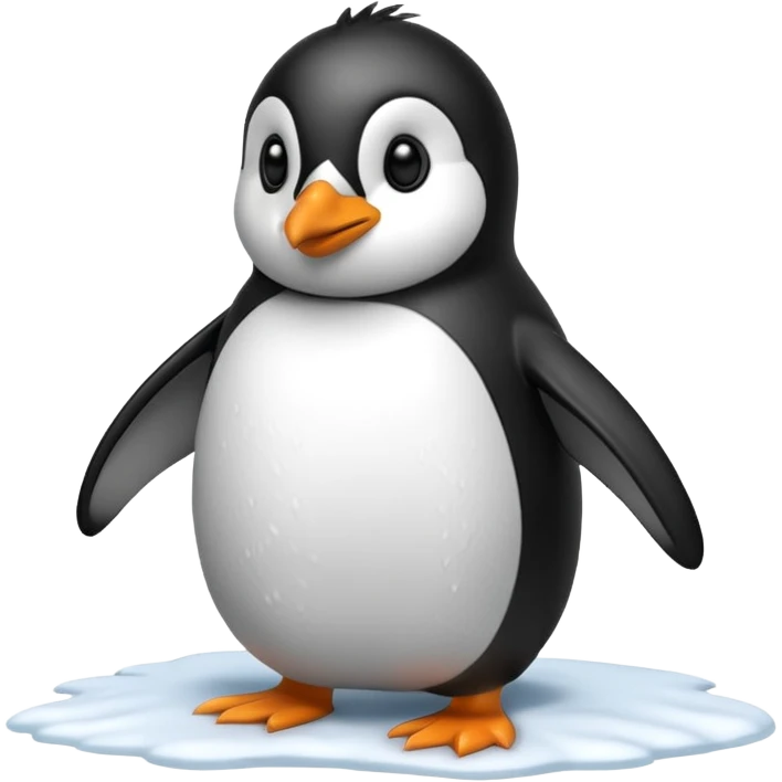 Penguin being hit in the snow emoji