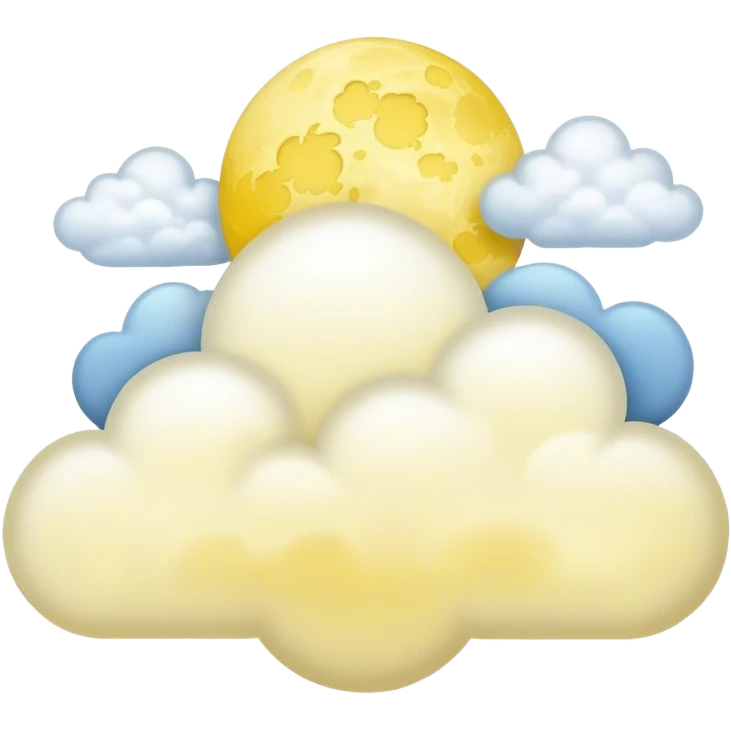 Yellow Moonlight and mini clouds with beautiful finish  emoji