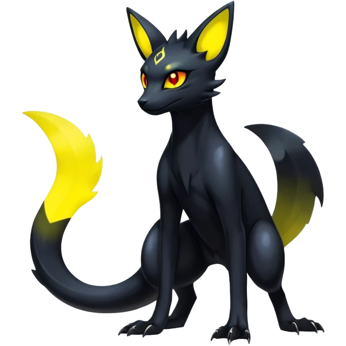 Shiny Dark Edgy Majestic Sophisticated Modern Gothic Gloomy Futuristic Salandit-Umbreon-Delcatty-Hybrid (Full body) emoji