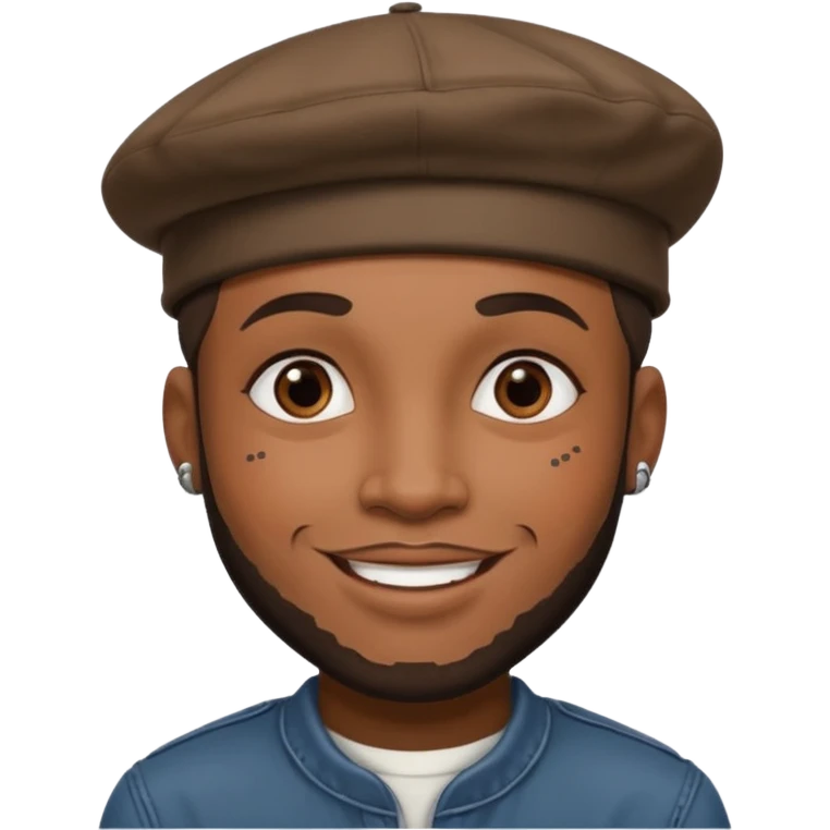 black man with tattooed faces wearing berets emoji