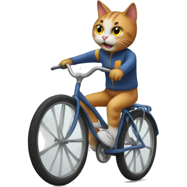 cat riding a bike emoji