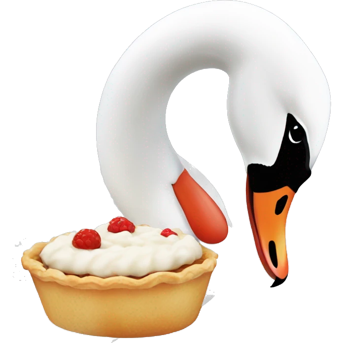 swan eating a pie emoji
