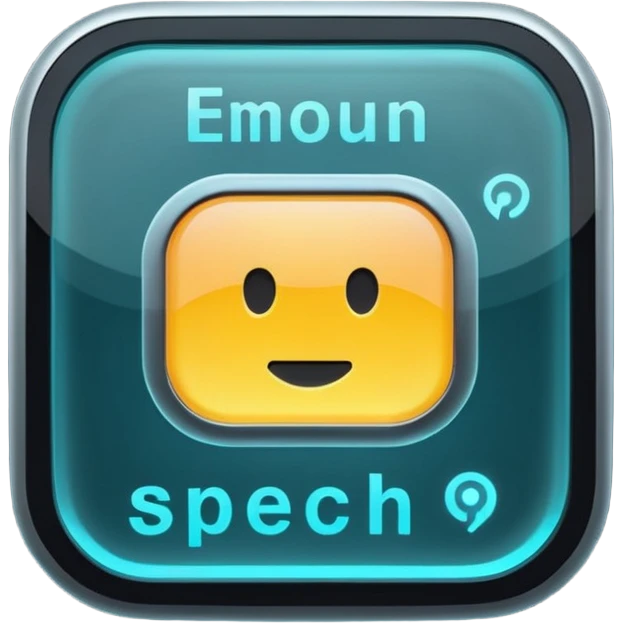 futuristic matte glass transluscent text to speech generator emoji
