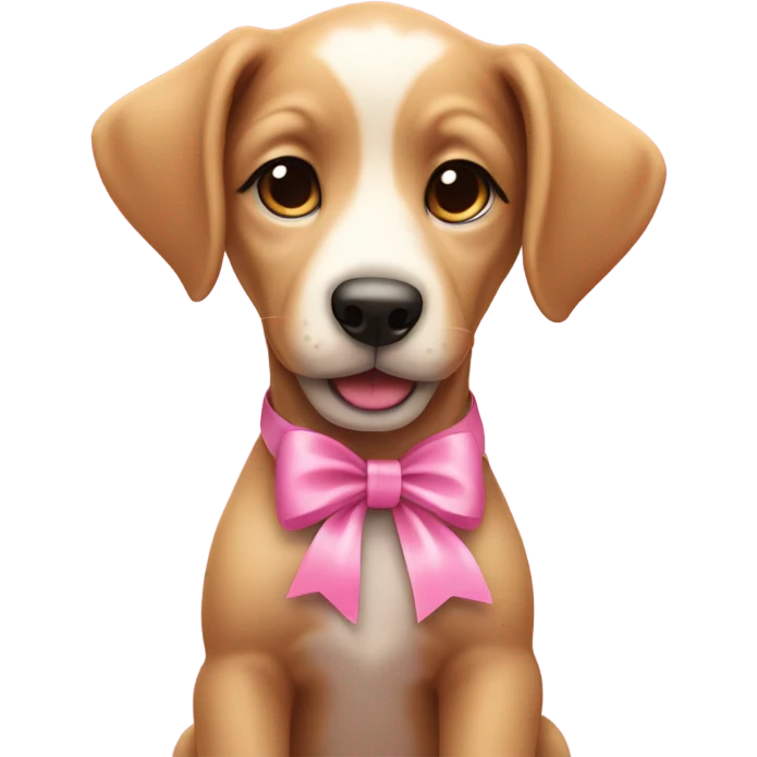 puppy with a pink bow emoji