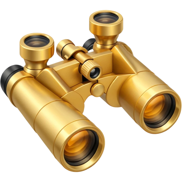 gold binoculars with BIG lenses and simple eye holes emoji