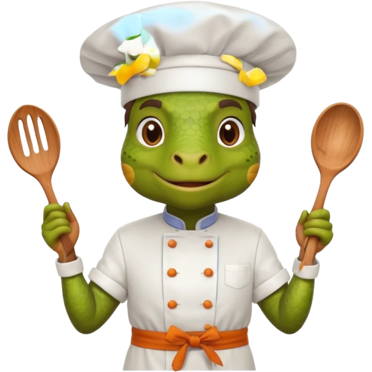 iguana chef cooking emoji