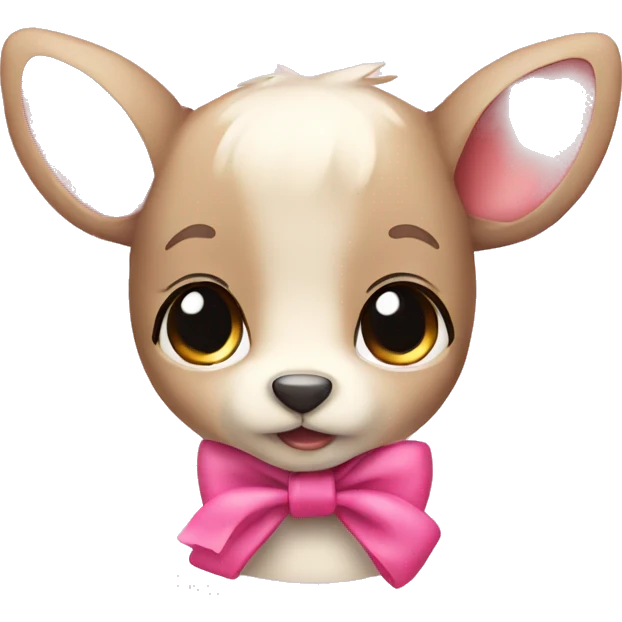 cute dear with pink bow emoji