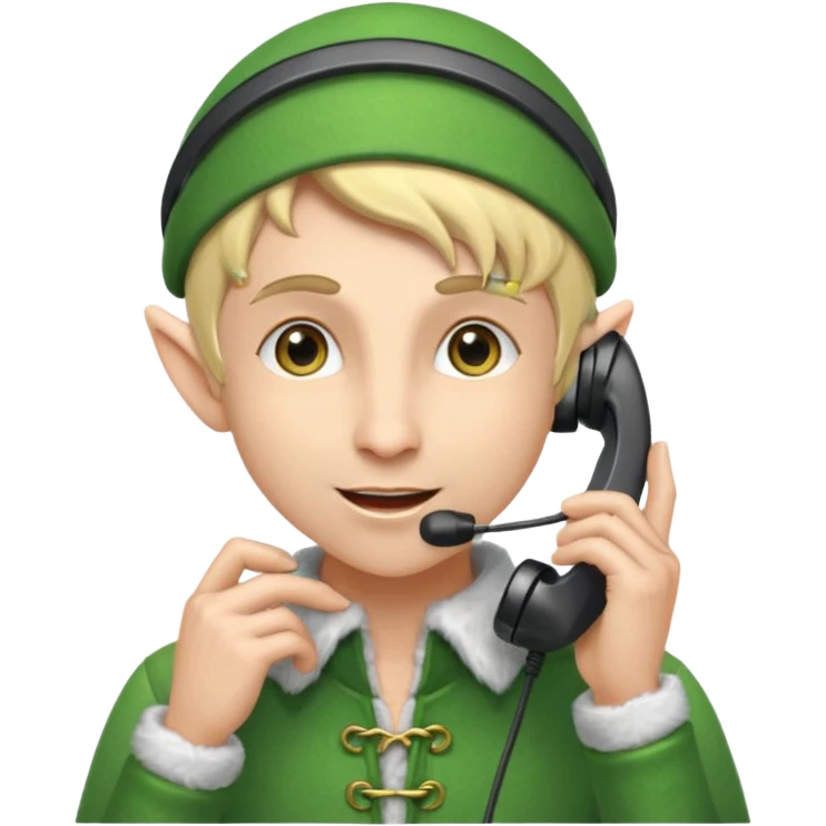 elf talking on the phone emoji