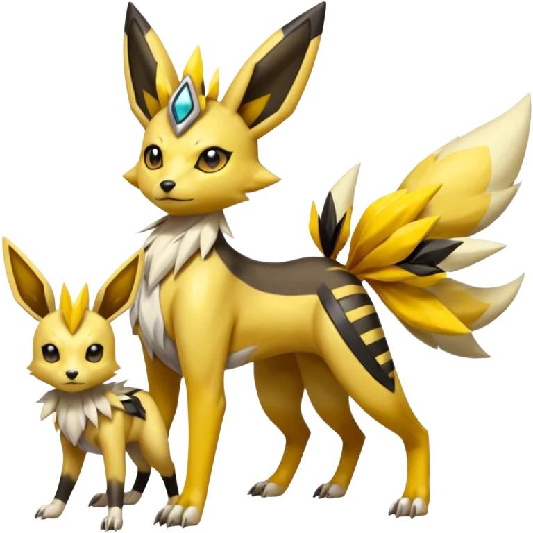 Meloetta-Renamon-Umbreon-Jolteon-Beedrill-Manectric-hybrid-fusion, full body emoji