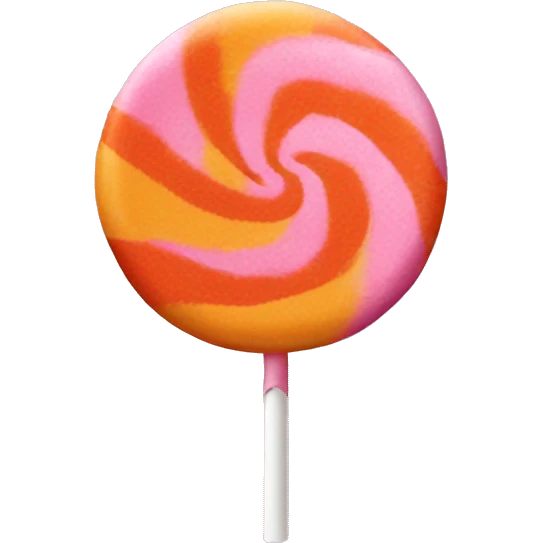 Pink and orange lollipop emoji