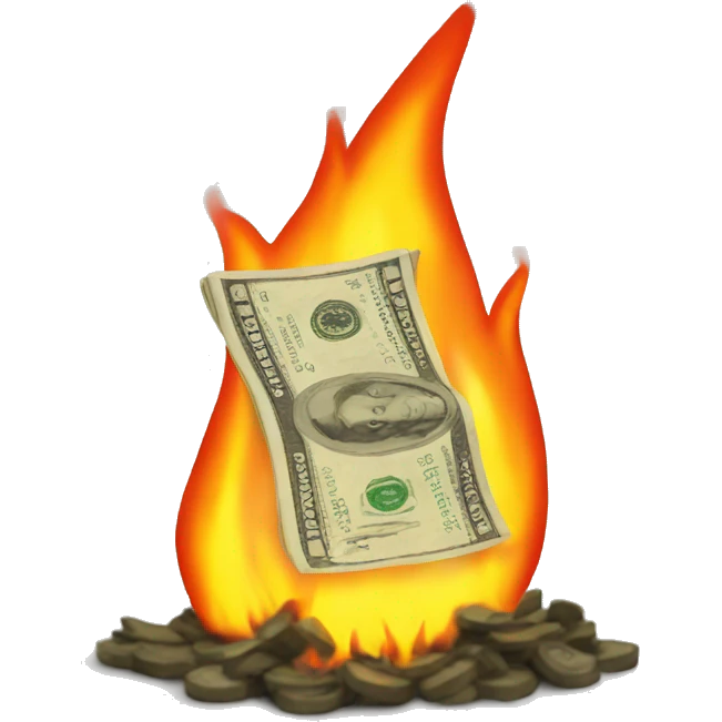 Money burning emoji