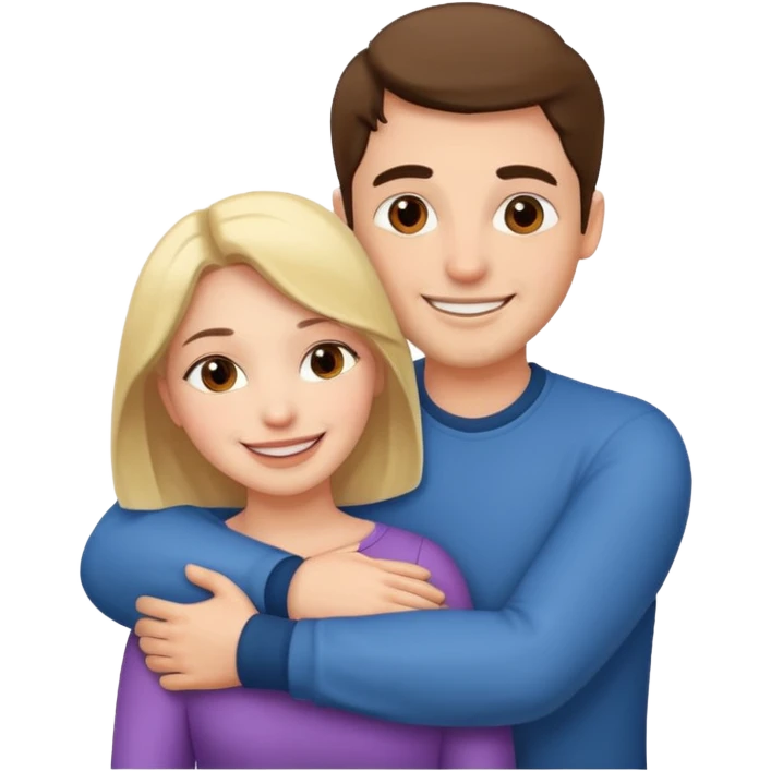 a man and a woman having a hug emoji