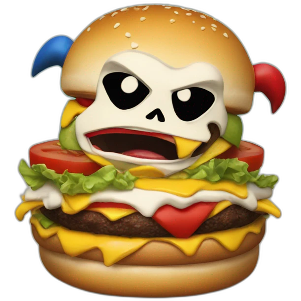 Harley Quinn the Suicide Squad eat a burger emoji